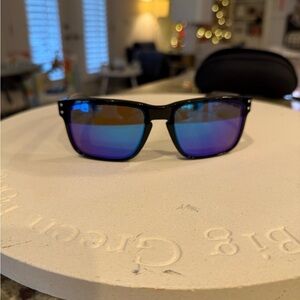 Oakley Holbrook Black Frame with Blue Lenses Sunglasses